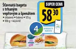 Albert Šťavnatá bageta s trhaným vepřovým a špenátem nabídka