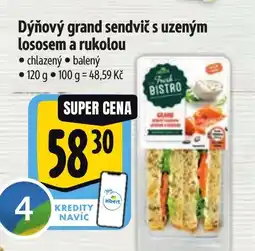 Albert Dýňový grand sendvič s uzeným lososem a rukolou nabídka