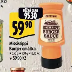 Albert Mississippi burger omáčka nabídka