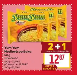 Billa Yum Yum Nudlová polévka nabídka