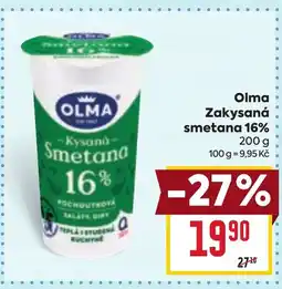 Billa Olma Zakysaná smetana 16% nabídka