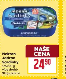 Billa Nekton Jadran Sardinky nabídka