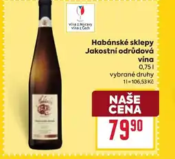 Billa Habánské sklepy Jakostní odrůdová vína nabídka