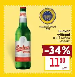 Billa Budvar výčepní nabídka