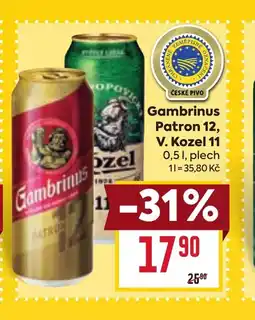 Billa Gambrinus Patron 12, V. Kozel 11 nabídka