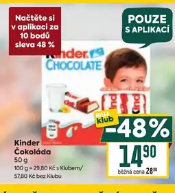 Billa Kinder Čokoláda nabídka