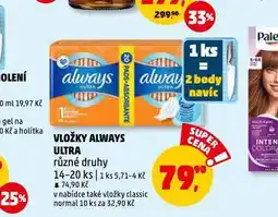 Penny Market Always dámské vložky nabídka