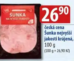 Bala česká cena Šunka nejvyšší jakosti krájená, 100 g nabídka