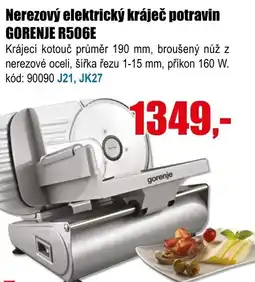 EVA Nerezový elektrický kráječ potravin GORENJE R506E nabídka