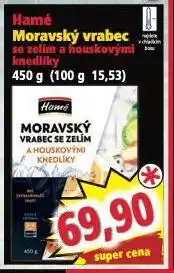 Norma Hamé moravský vrabec se zelím a houskovými knedlíky nabídka