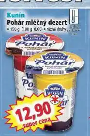Norma Kunín pohár mléčný dezert nabídka