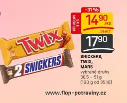 Flop SNICKERS, TWIX, MARS nabídka