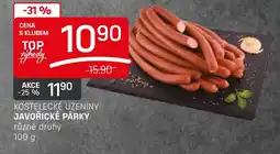 Flop KOSTELECKÉ UZENINY JAVOŘICKÉ PÁRKY nabídka