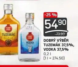 Flop DOBRÝ VÝBĚR TUZEMÁK 37,5%, VODKA 37,5% 0.2L nabídka