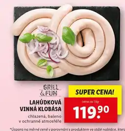 Lidl Lahůdková vinná klobása nabídka