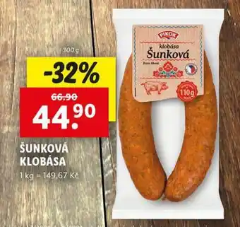 Lidl Šunková klobása nabídka