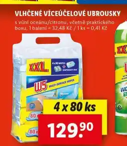Lidl Vlhčené víceúčelové ubrousky nabídka