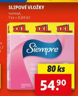 Lidl Slipové vložky nabídka