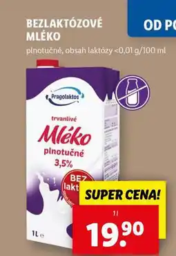 Lidl Bezlaktózové mléko nabídka