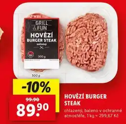 Lidl Hovězí burger steak nabídka