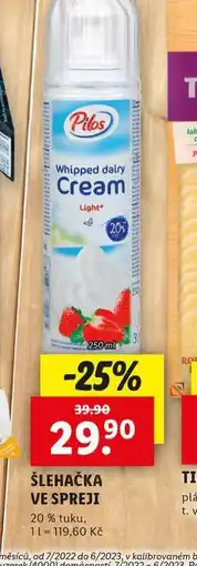 Lidl Šlehačka ve spreji nabídka
