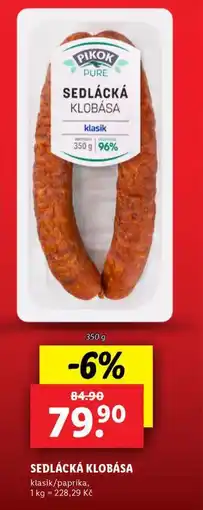 Lidl Sedlácká klobása nabídka
