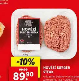 Lidl Hovězí burger steak nabídka