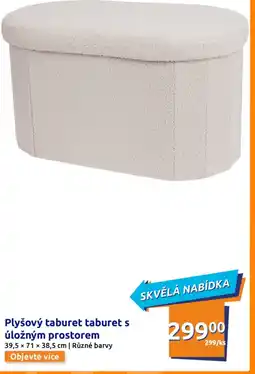 Action Plyšový taburet taburet s úložným prostorem nabídka