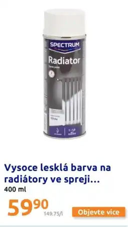 Vysoce lesklá barva na radiátory ve spreji