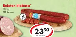 CBA Balaton klobása nabídka