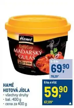 Makro HAMÉ HOTOVÁ JÍDLA nabídka