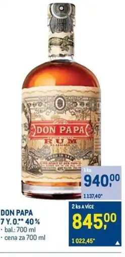 Makro DON PAPA 7 Y.O 40% nabídka