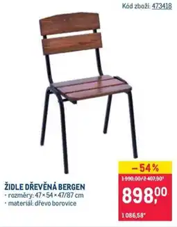 Makro ŽIDLE DŘEVĚNÁ BERGEN nabídka