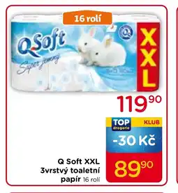 TOP drogerie Q Soft XXL 3vrstvý toaletní papír 16 rolí nabídka
