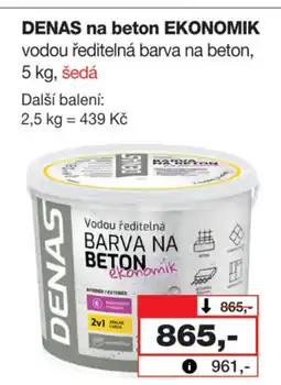 Barvy a laky drogerie DENAS na beton EKONOMIK nabídka