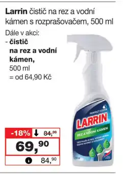 Barvy a laky drogerie Larrin čistič na rez a vodní kámen s rozprašovačem, 500 ml nabídka