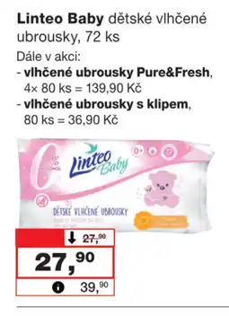 Barvy a laky drogerie Linteo Baby dětské vlhčené ubrousky, 72 ks nabídka