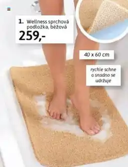 Wellness sprchová podložka, béžová