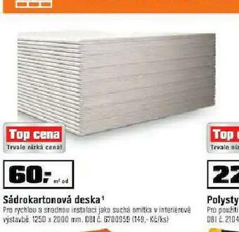 OBI Sádrokartonová deska nabídka