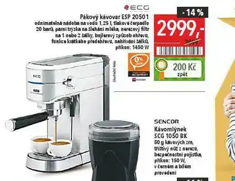 Globus Pákový kávovar ecg nabídka