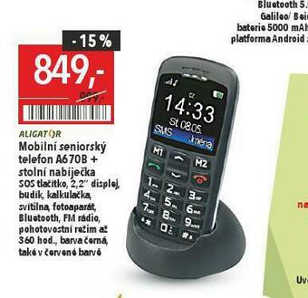 Globus Mobilní seniorský telefon aligator nabídka