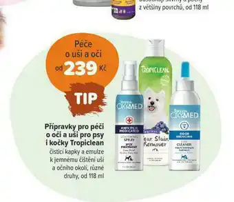 Příparvky pro péči o oči a uči pro psy i kočky tropiclean