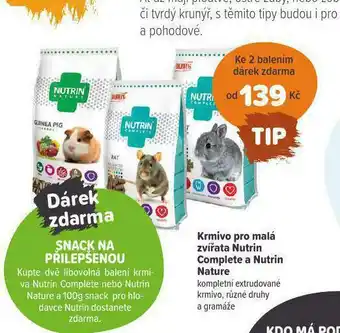Krmivo pro malá zvířata nutrin complete a nutrin nature