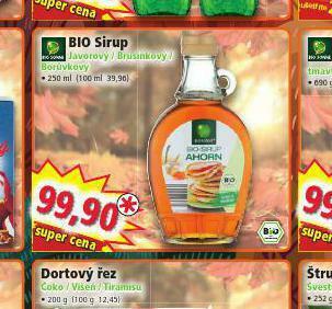 Norma Bio sirup nabídka