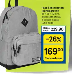 Tesco Paso Školní batoh jednobarevný nabídka