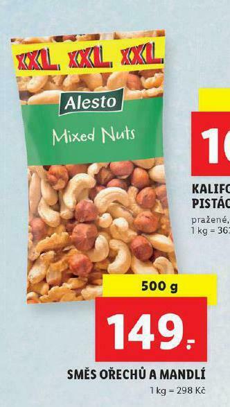 Lidl Směs ořechů a mandlí nabídka