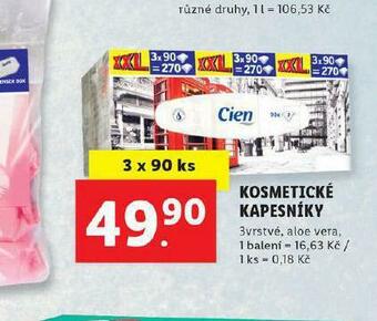 Lidl Kosmetické kapesníky nabídka