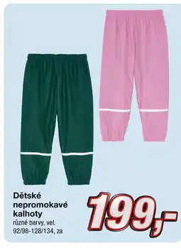 Dětské nepromokavé kalhoty