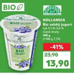 Kaufland HOLLANDIA Bio selský jogurt nabídka