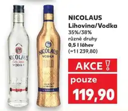 Kaufland NICOLAUS Lihovina/Vodka nabídka